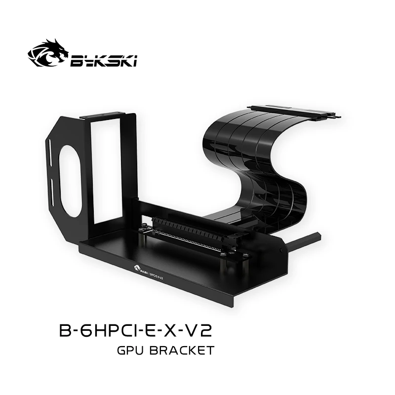 Bykski 6HPCI-E,GPU Holder Vertical Mounting Graphics Card Bracket With PCI Extension Cable,PCI-E 4.0 16X Full speed VGA Suport