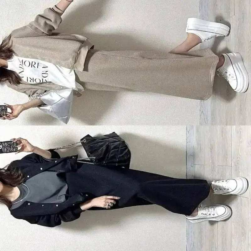 New Japanese Women's Set, Featuring Round-neck Single-breasted Coat and A Straight Skirt, Is A Bestseller in Spring and Autumn.