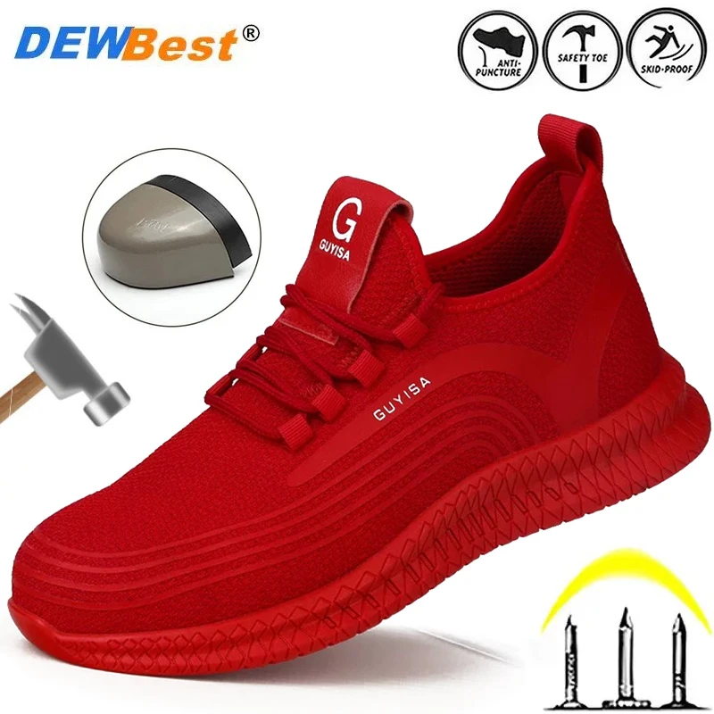 

Men's breathable safety shoes anti-smash anti-puncture European standard steel toe protective shoes wear-resistant work shoes