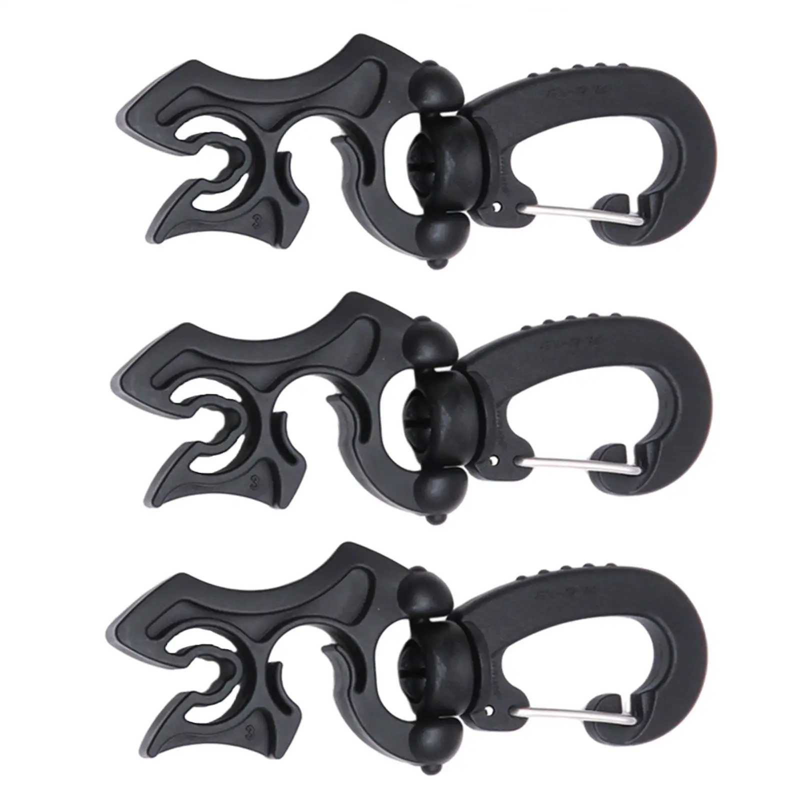 3x Rotatable Scuba Diving Double Hose Holders Double BCD Hook Snap Hook Retainer