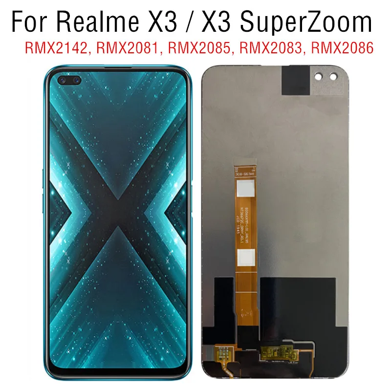 

6,6 "для Realme X3 SuperZoom RMX2086 RMX2142 RMX2081 RMX2085 RMX2083 ЖК-дисплей с сенсорным дигитайзером в сборе