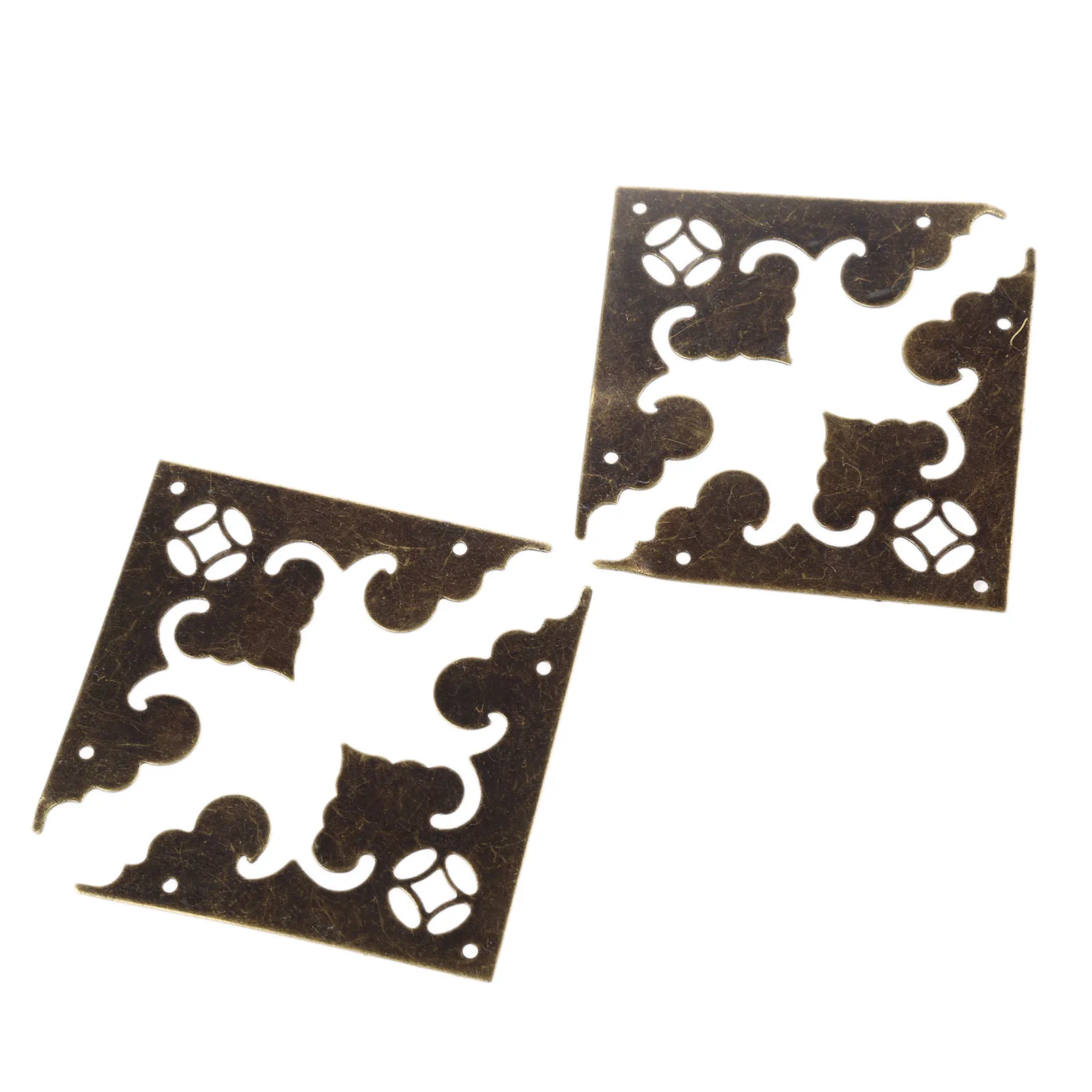 4Pcs Antique Corner Bracket Jewelry Gift Box Wood Case Decorative Feet Leg Corner Decorative Protector Furniture Fittings 58mm