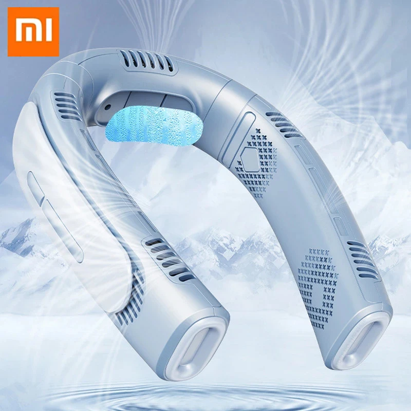 

Новинка 2023, портативный USB-вентилятор Xiaomi, подвесные вентиляторы на шею, портативный внешний аккумулятор для кондиционера, 4000 мАч, перезаряжаемый вентилятор для спорта
