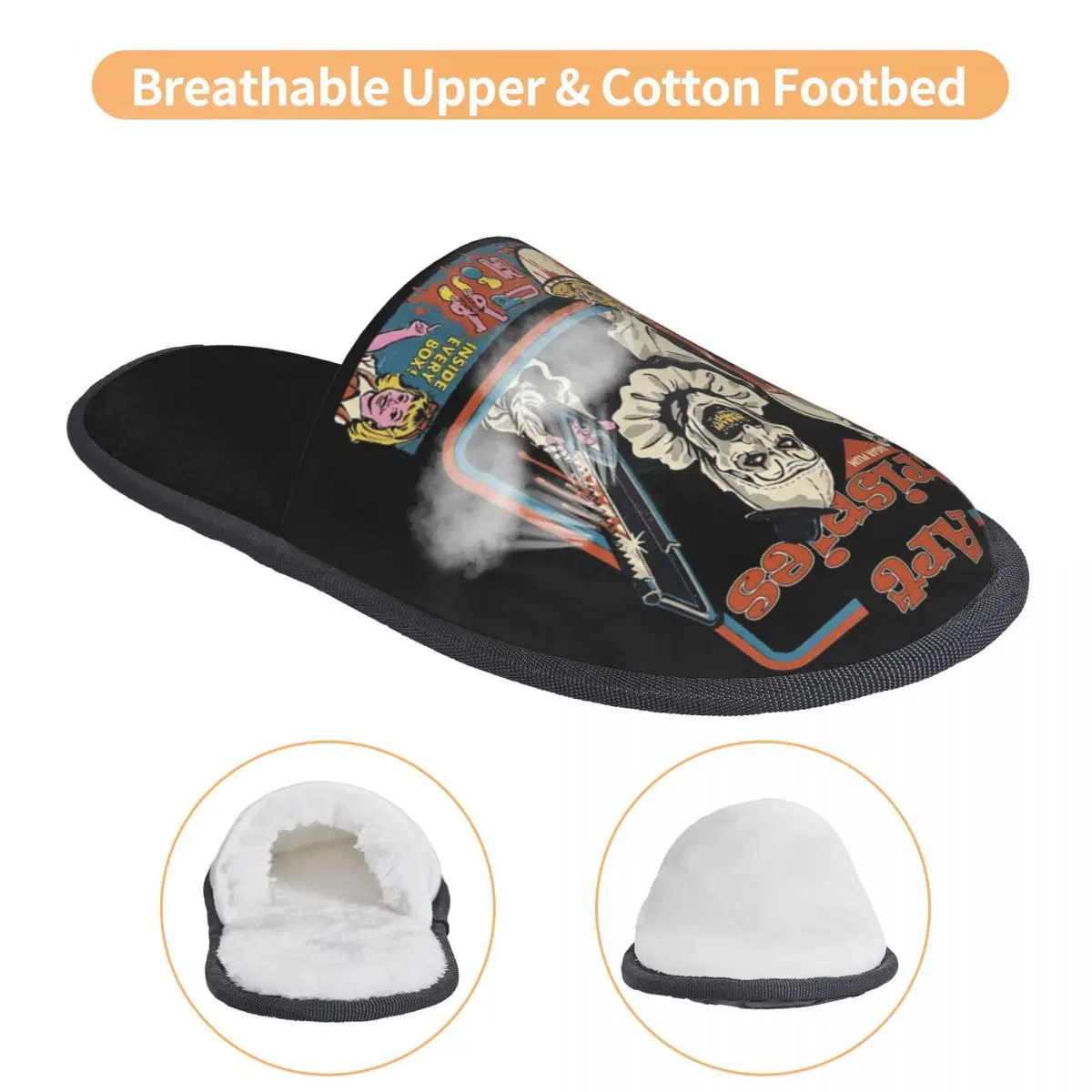 مخصص الفن Crispies المرعبين هالوين لينة رغوة الذاكرة شبشب منزل المرأة مريح دافئ المضادة للانزلاق النعال