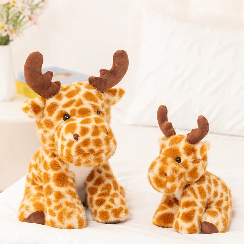 

Hot Sale Christmas Elk Plush Toys Cozy Fluffy Cartoon Sitting Sika Deer Doll Soft Huggable Animal Doll Cuddly Kids Xmas Gift