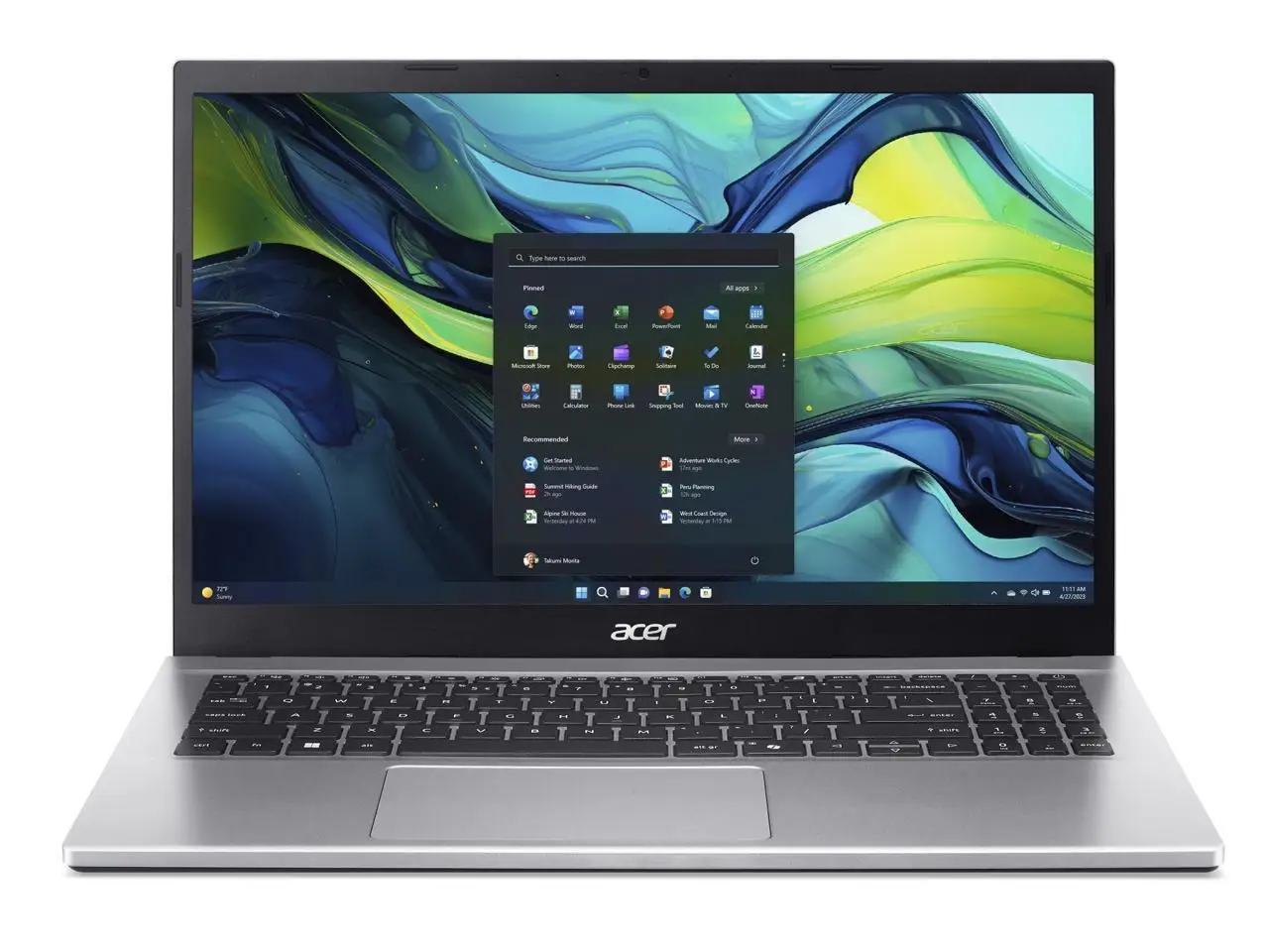 Acer Aspire Go 15 15.6" AMD Ryzen 7 5825U 32GB DDR4 Memory DDR4 3200 512GB PCIe Gen4 SSD Windows 11 Home AG15-42P-R6GZ view 3
