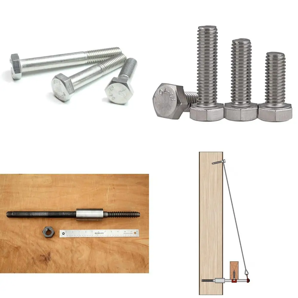 مسامير سداسية من الفولاذ المقاوم للصدأ 18-8 A2-70 M16-2.00 × 110 مم، 50 قطعة، خيط خشن، ملولبة جزئيًا، طول الخيط 2.25، Lo #1