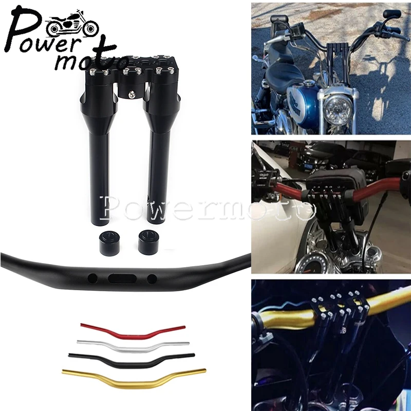 Motorcycle Club Style Top Clamp Straight Modular Handlebar Risers Kit For Harley Softail Dyna Street bob Softail Spostster 38mm