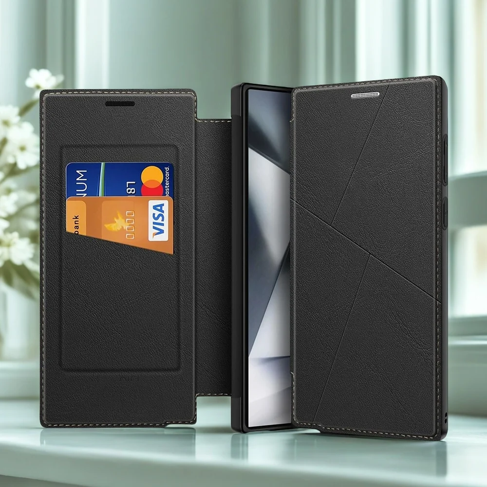 

Bracket Leathe Case For Samsung Galaxy S24 Plus/ S24 Ultra/S24 Case Wallet Credit Card Holder Back Cover