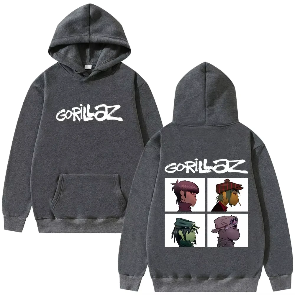 روك باند غوريلاز شيطان أيام ألبوم الجرافيك هوديي الرجال النساء الهيب هوب البديل خمر كنزة بمقاس كبير الذكور موضة هوديس