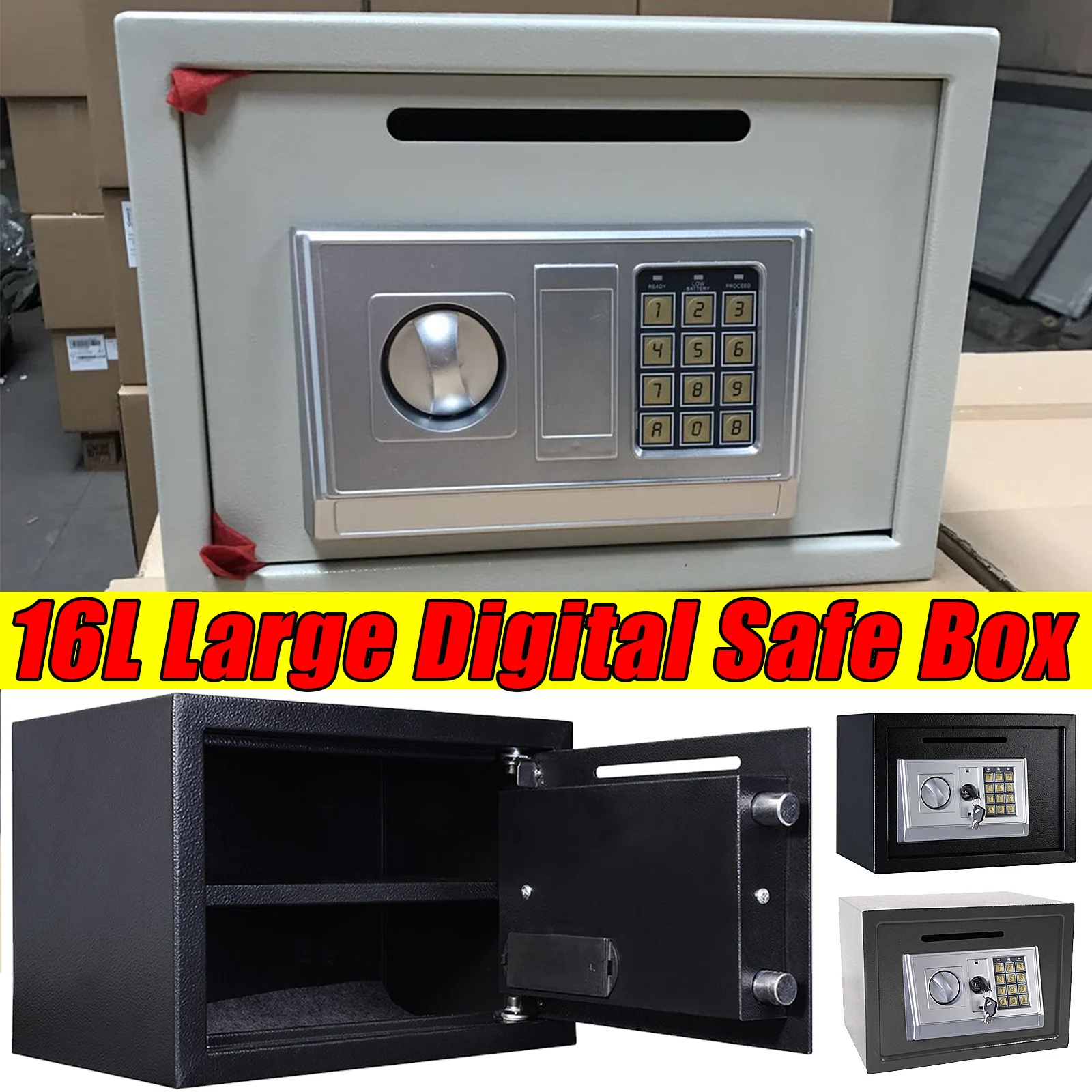 16L Large Electronic Digital Steel Safe Box