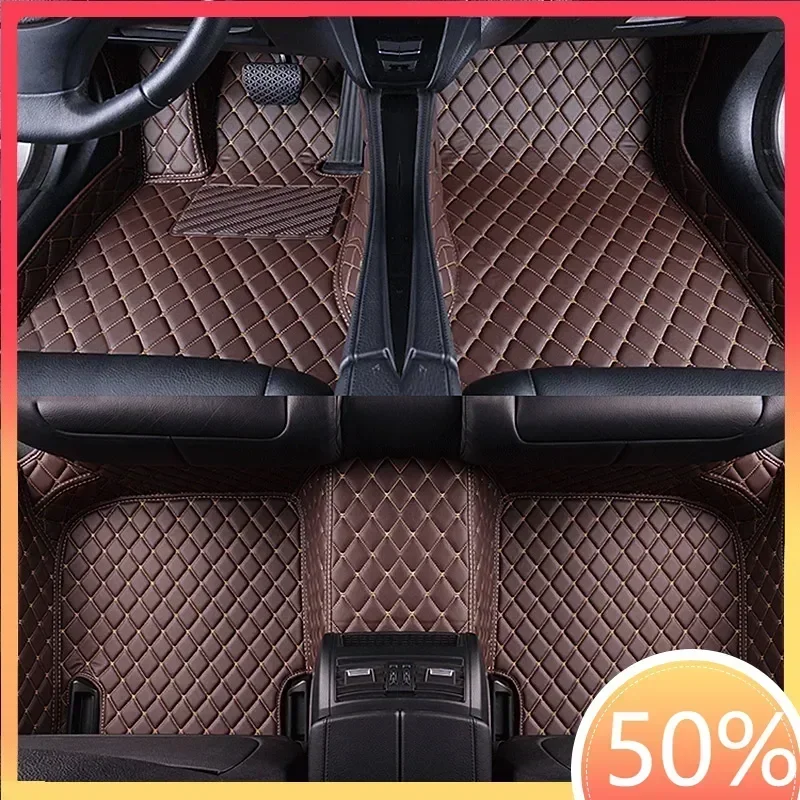 Alfombrillas de cuero personalizadas para coche Seat Leon 2010-2018, alfombras para coche, almohadillas para los pies, piezas, detalles interiores, accesorios