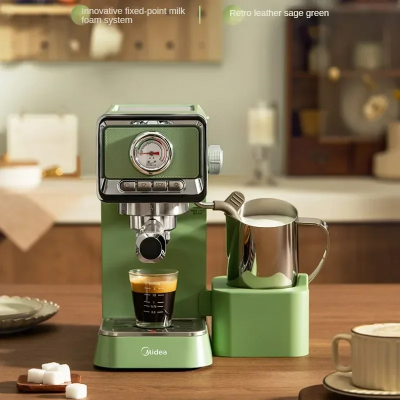 Mesin pembuat kopi 20Bar otomatis rumah espresso komersial kecil Retro Amerika Retro