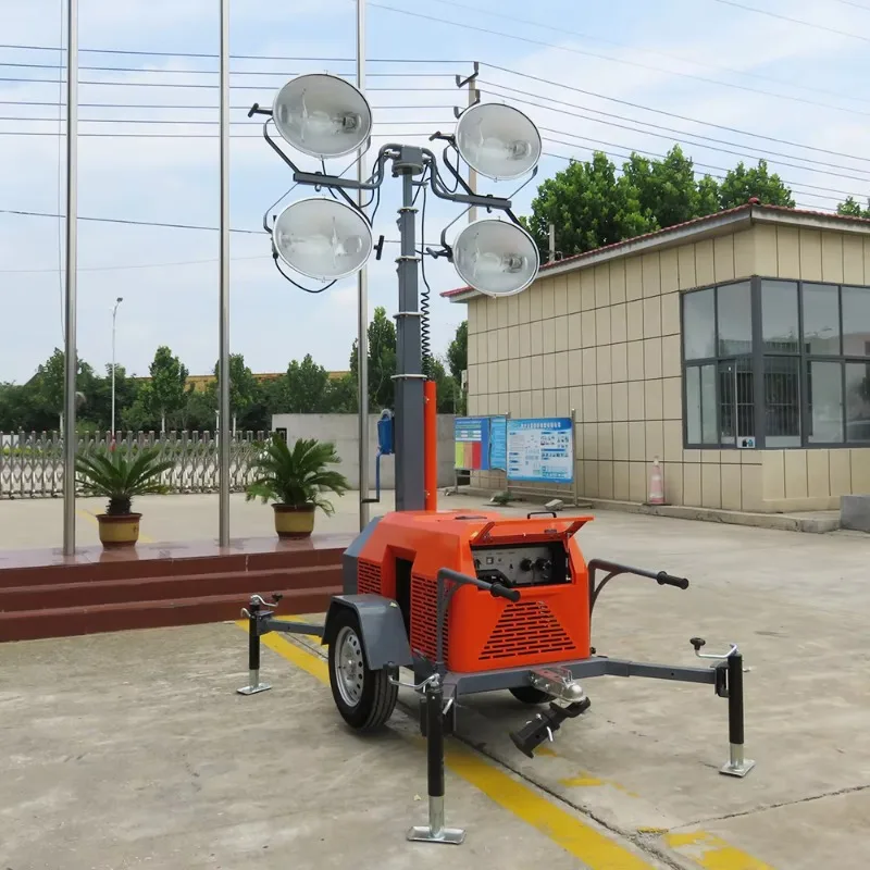 

Мобильный 5 м 7 м Портативная телескопическая мобильная световая башня 9 м Солнечный генератор прицепов Дизельная световая башня