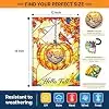 Hello Fall Garden Flag Bird Yard Flag Stained Glass Hanging Pumpkin Garden Flag 12x18 Inch Double Sided, Cardinal Bird & cci