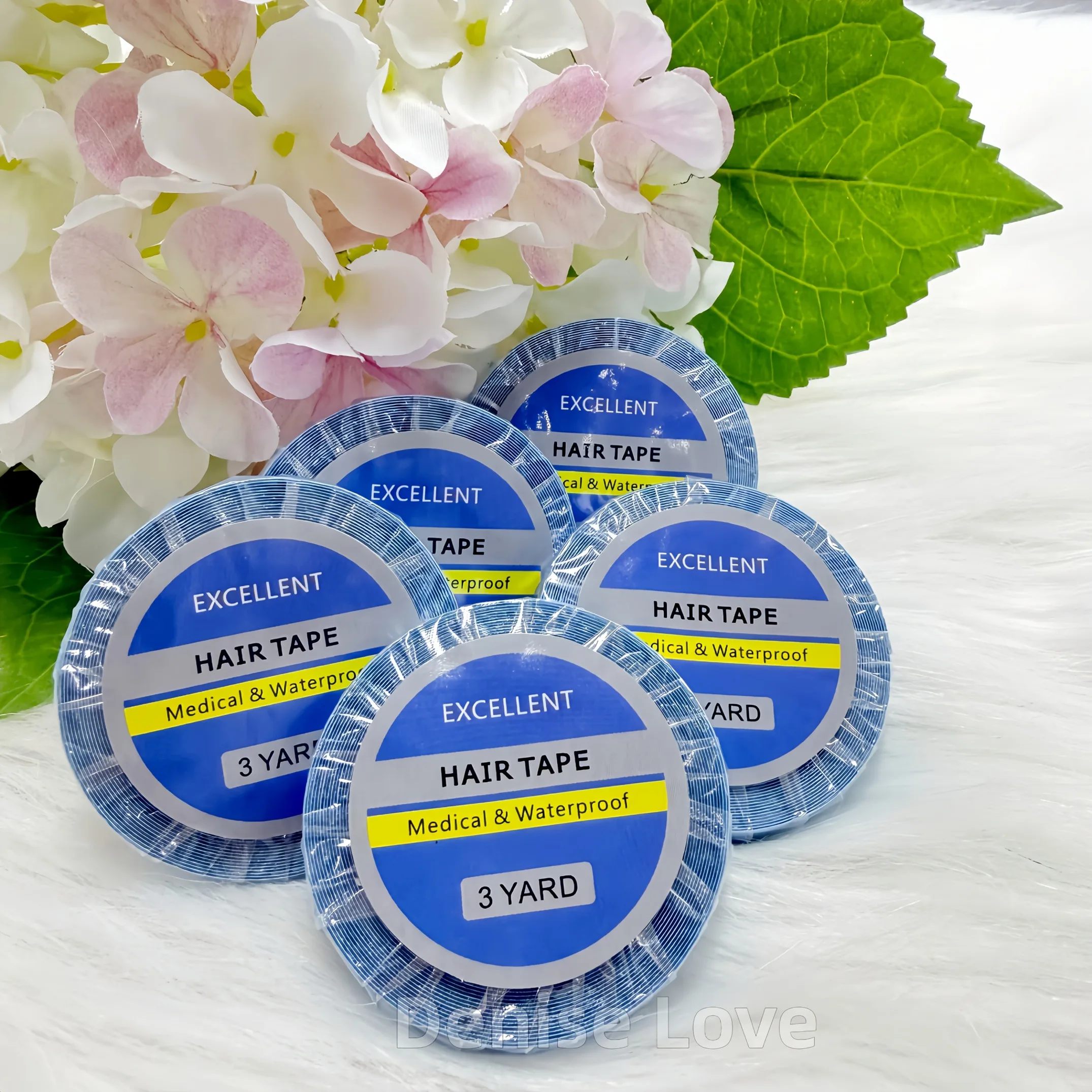 1/2/3/5/10 rolls of blue tape for hair extensions, double-sided tape for lace wigs, 0.8W/3 size