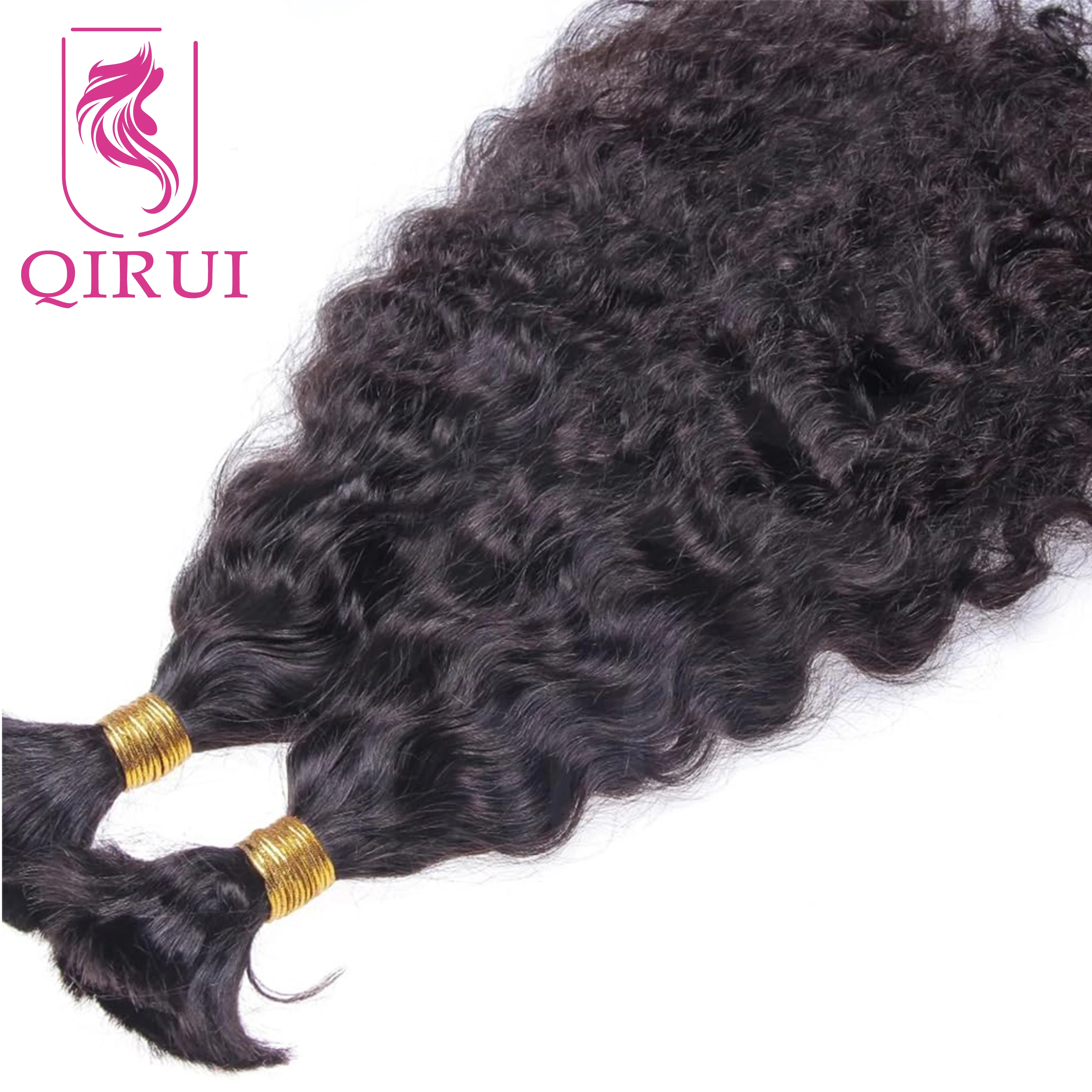 Brazilian Water Wave Hair Bulk For Women Wet and Wavy Human Hair Bulk For Braiding No Weft Braids Extensions Bundles 1/3Pcs/Lot