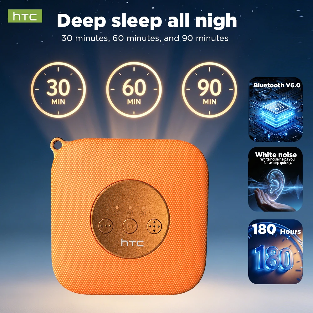 HTC Sleep Bluetooth Speaker WS02 White Noise Wireless Sleep Aid Pillow Relieve Insomnia Headset Deep Sleep Long Battery Life