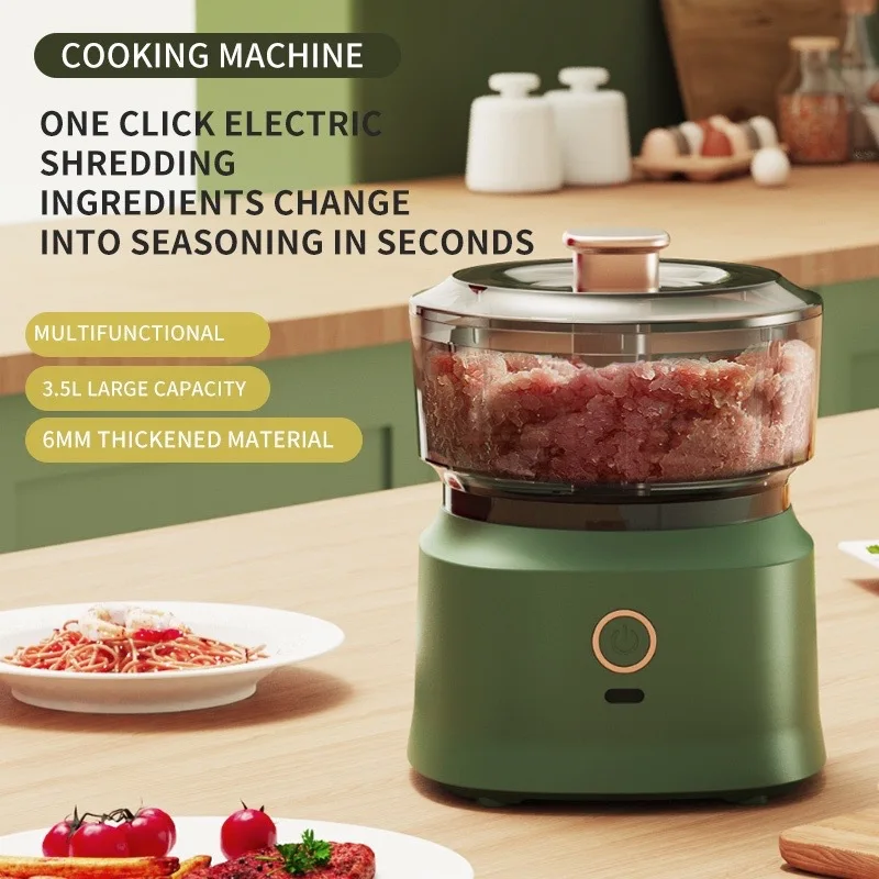 Trituradora de ajo eléctrica, picadora de alimentos de cocina, picadora de carne con carga USB, Mini prensas, herramienta cortadora de verduras