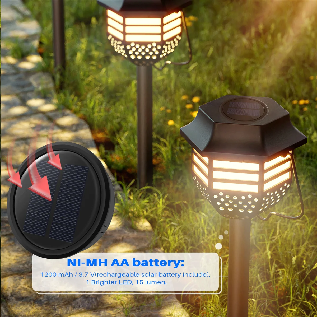 ABLJ1 Pack Big Solar Light Replacement Top for Outdoor Hanging Lanterns, More Powerful More Energy Efficient