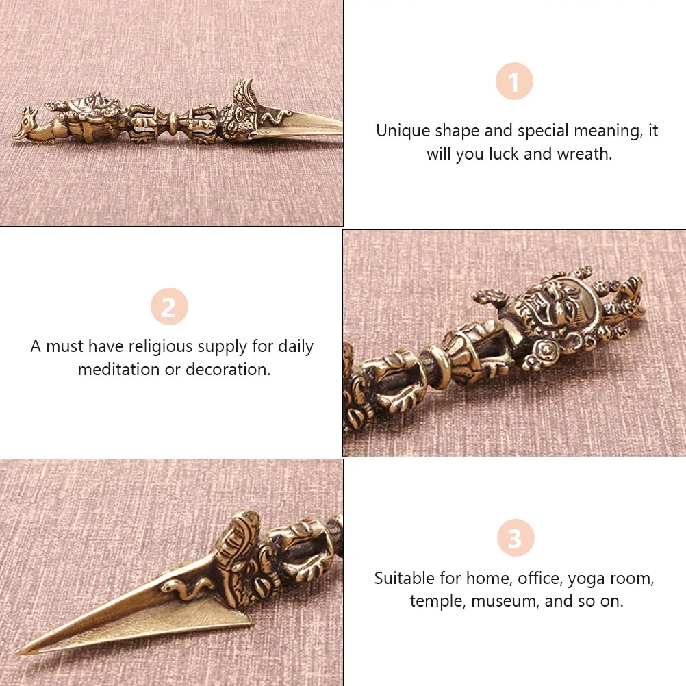 

1pc Brass Vajra Pestle High-Quality Brass Ornament For Feng Shui Home Decoration Retro Religious Amulet Lightweight Dharma