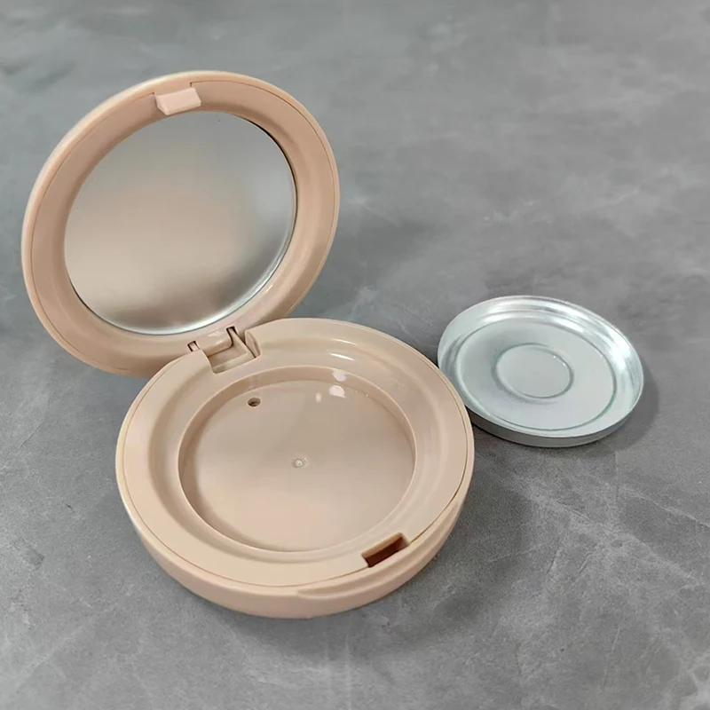 Portable Round Highlighter Empty Box Blush Eyeshadow Container Blush Foundation Makeup With Mirror Empty Boxes For Packaging