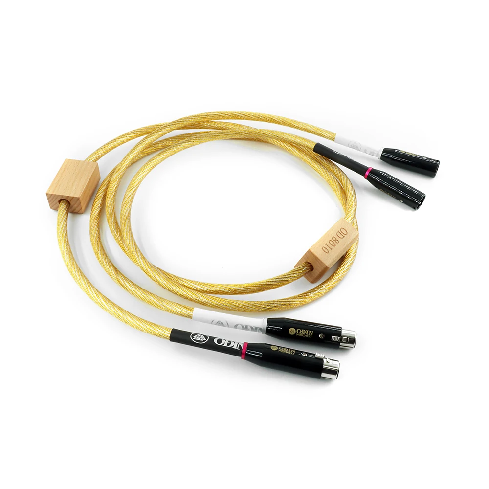الحمى الرائدة زوج واحد من Odin ODIN Sterling Gold Silver XLR Cannon خط إشارة الصوت المتوازن للذكور والإناث