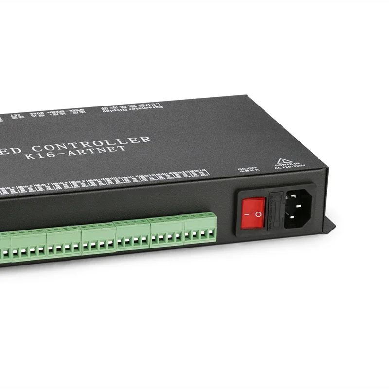 K16 16CH programmable SD card master controller, equa 2 T-8000, support Art-net online control, single wire IC 2811 1903 support