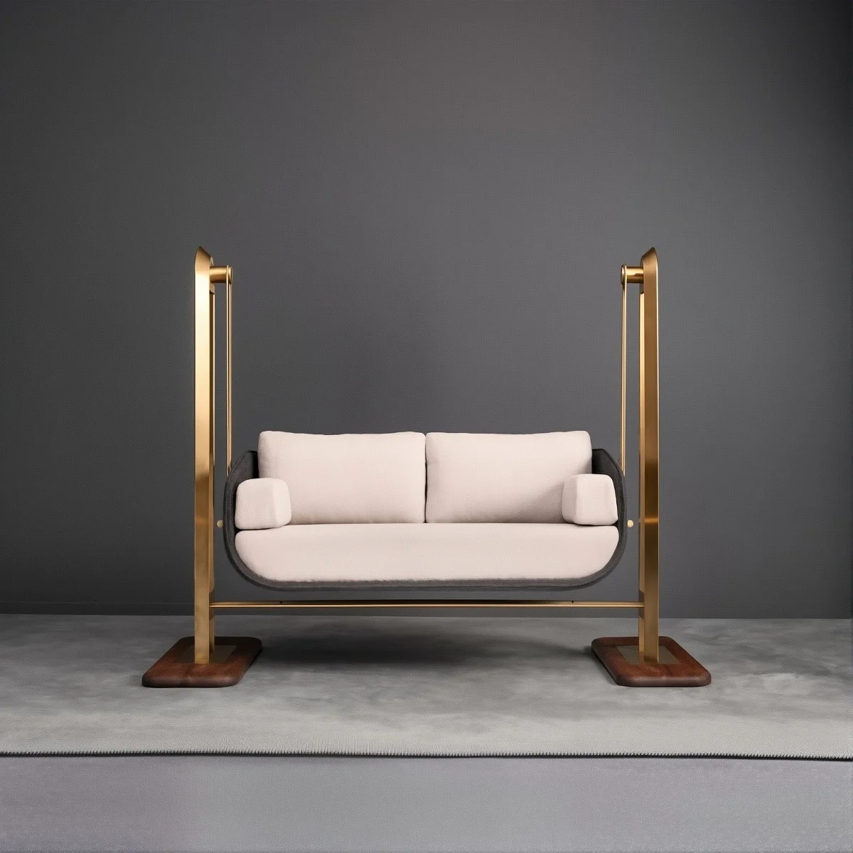 Italian minimalist fabric sofa living room designer straight cradle sofa
