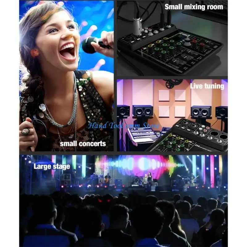 H37F Professional 4Channel DSP Audios Mixer USB Connectivities for Stage Performances