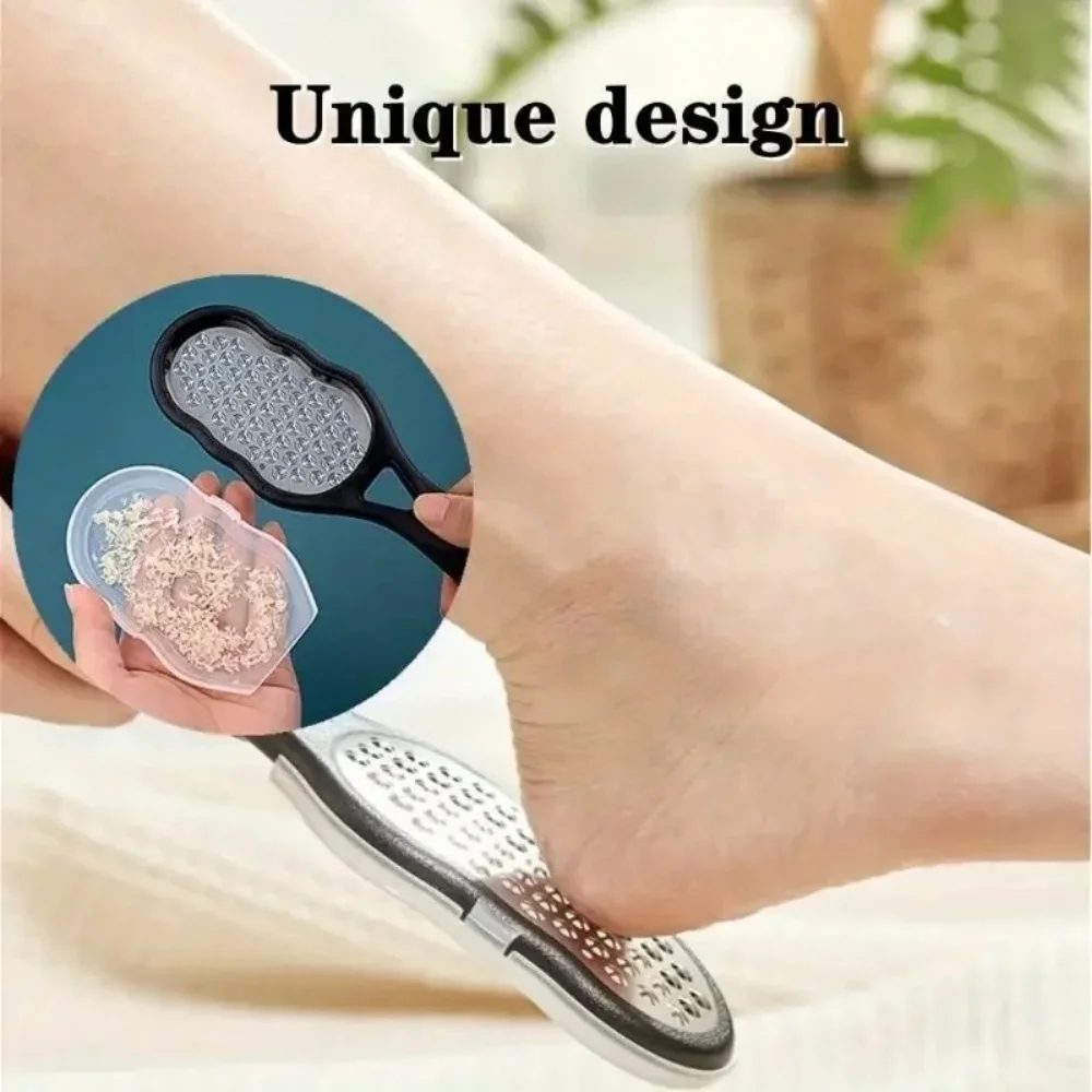 Stainless Steel Foot File Rasp Callus Remover Anti-Splash Heel Grater Hard Dead Skin Pedicure Tool for Cracked Heels Foot Care