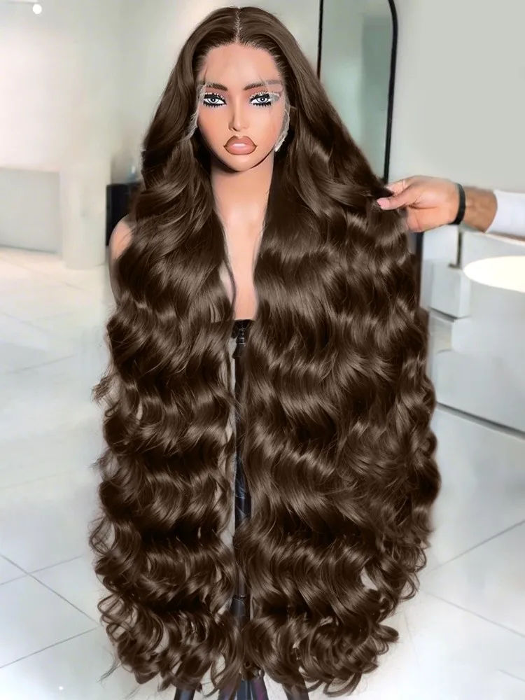 

Chocolate Brown 13x4 Body Wave Lace Front Wigs 13x6 Lace Frontal Wigs For Women 100% Brazilian Remy Human Hair Wig Pre Plucked