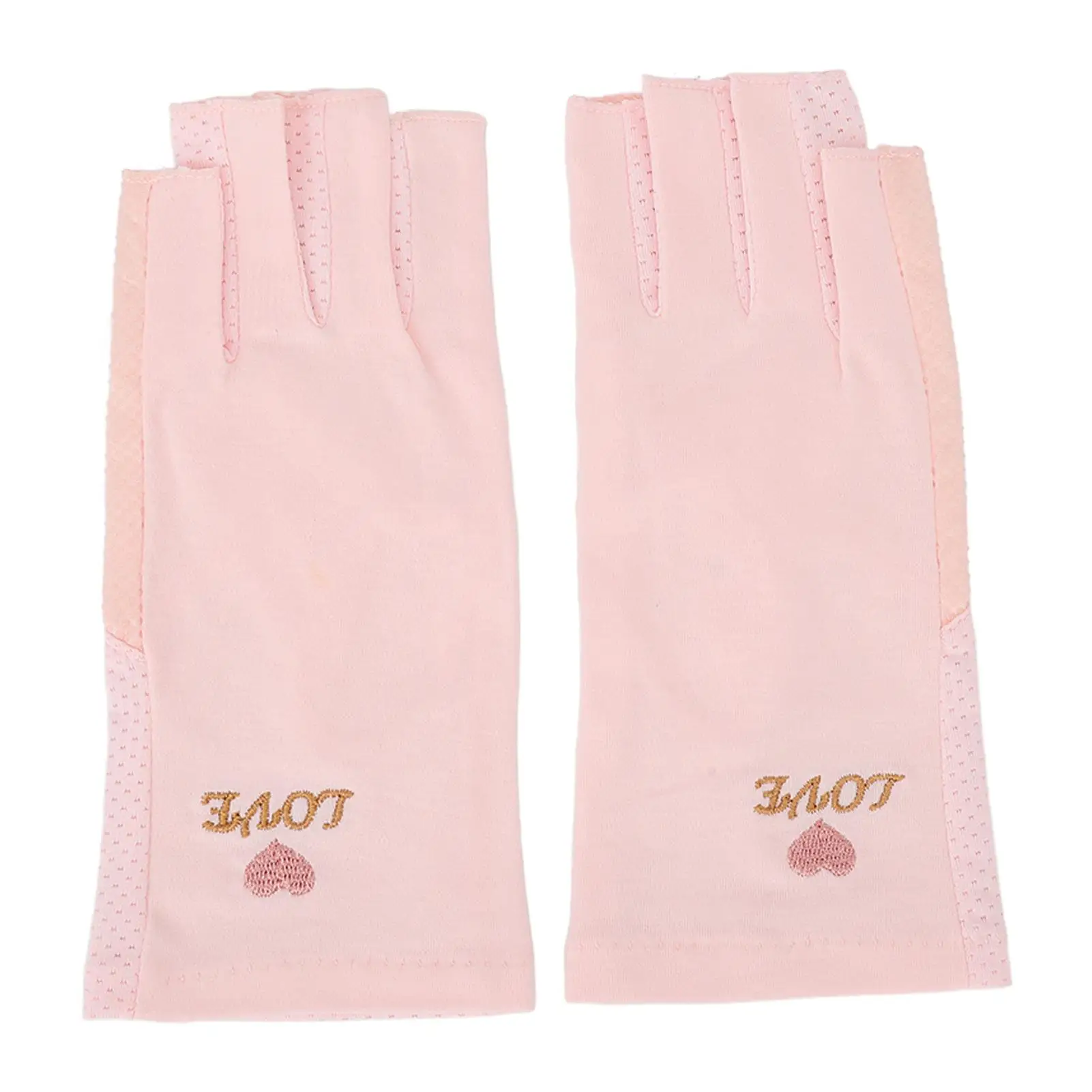 

Breathable UV Protection Fingerless Manicure Gloves - Cotton Nail Art Lamp Gloves for home & Salon Use