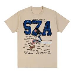 SZA Vintage t-shirt Rapper CTRL X SOS Album Cadeau Idee Kleding Hip Hop Harajuku Katoen Mannen t-shirt Nieuwe TEE TSHIRT Womens tops