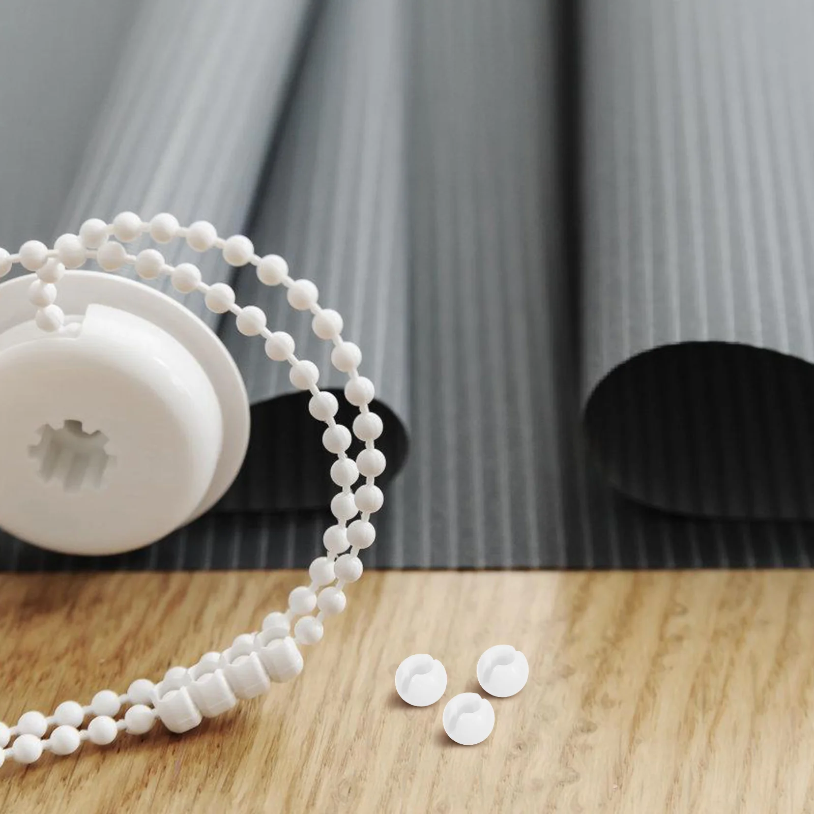 

25Pcs Vertical Blind Parts White Bead Chain Crimp Stop 4Mm Opening Diameter Chain Fixer Connector for Roller Shades Safety Cord