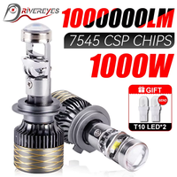 1000W 1000000LM H7 H4 Canbus Car Headlight Mini Lens H11 H8 9005 9006 HB3 HB4 LED Projector Bulb 6000K Auto Motorcycle Mini Lens