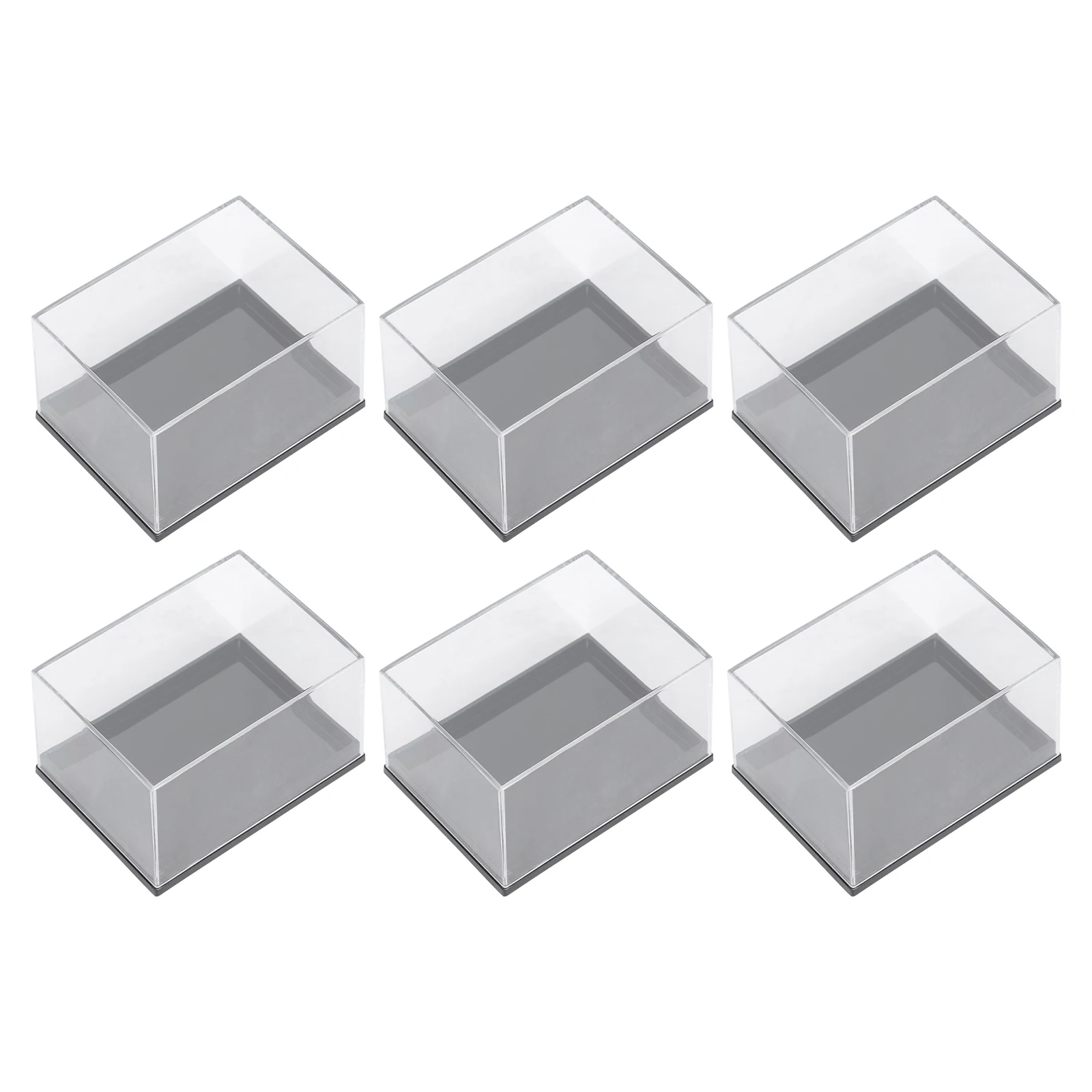 

6pcs Mineral Specimen Display Box Transparent Plastic Storage Containers Long Service Life Resistant Falling Abrasion Gift