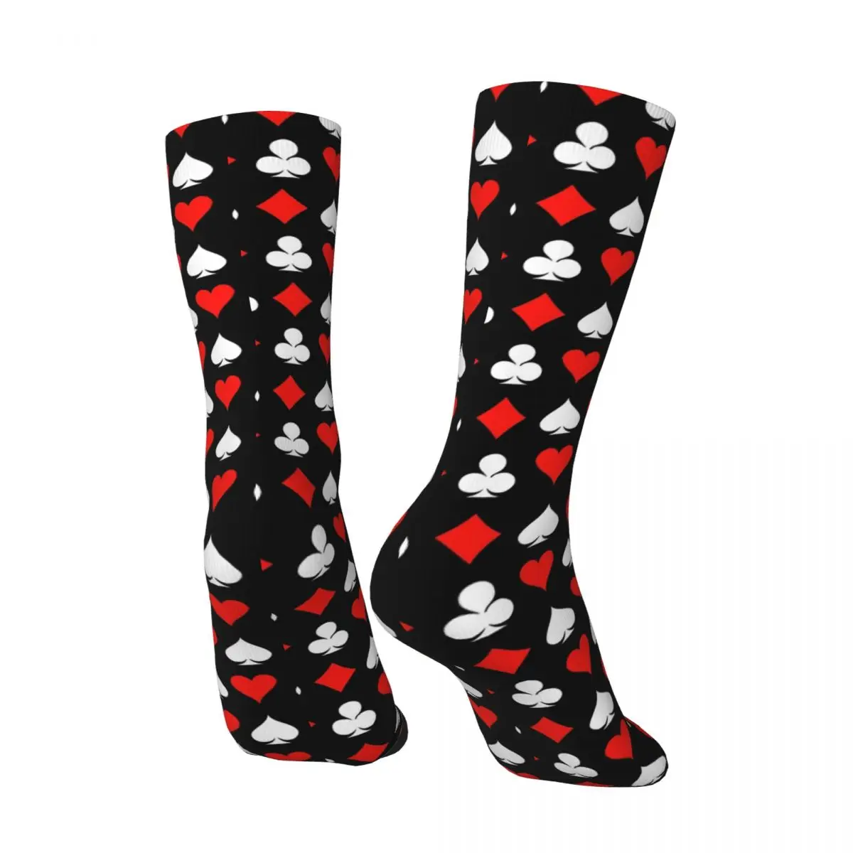 Hip Hop Retro Poker Pattern Crazy Men's compression Socks Unisex Card Class Harajuku Seamless Printed Funny Happy Crew Sock Boys