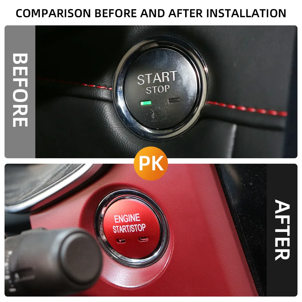 Car Ignition Switch Ring for MG 5 6 ZS HS 2020 2021 Engine Button Sticker Decoration Cover Keyless Entry Antenna Ring Accessory