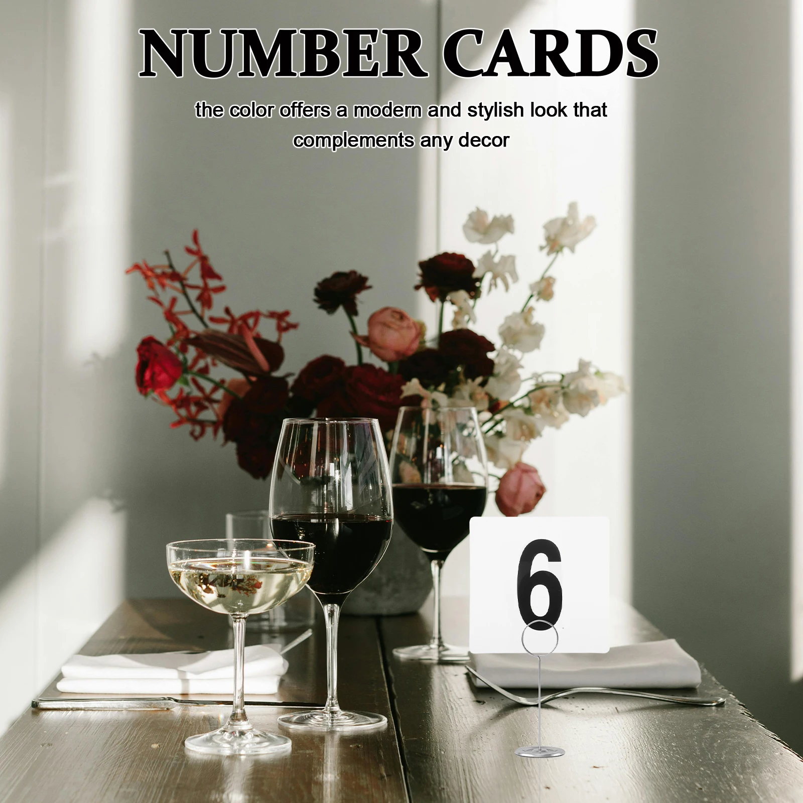 

50Pcs Plastic Number Cards Sturdy Modern Design for Wedding Party Restaurant Seat Number Signs Table Tags Table Numbers Wedding