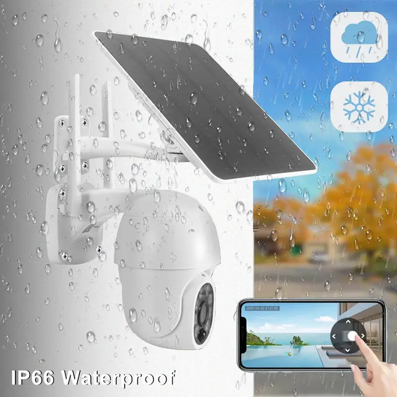 Tuya Solar WiFi Camera Outdoor Waterproof 3MP 5W 10000mAh Battery Smart Life APP Wireless PTZ PIR CCTV Auto Tracking Camera 2K