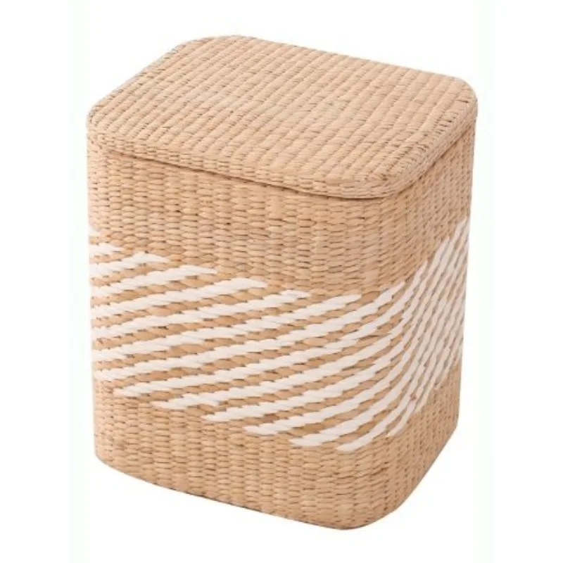 

Rattan Multi-functional Storage stool household shoe changing stool small box door imitation grass can sit foot stool furniture