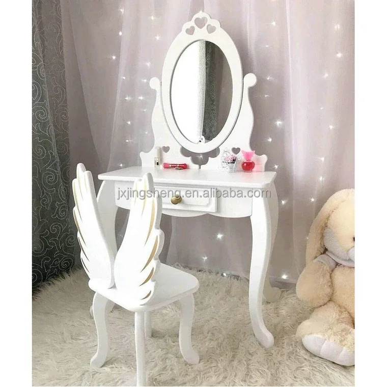 

Kids Furniture Sets White Dressing Table With Drawers Vanity Bedroom Furniture Dressing Table and Stool Set