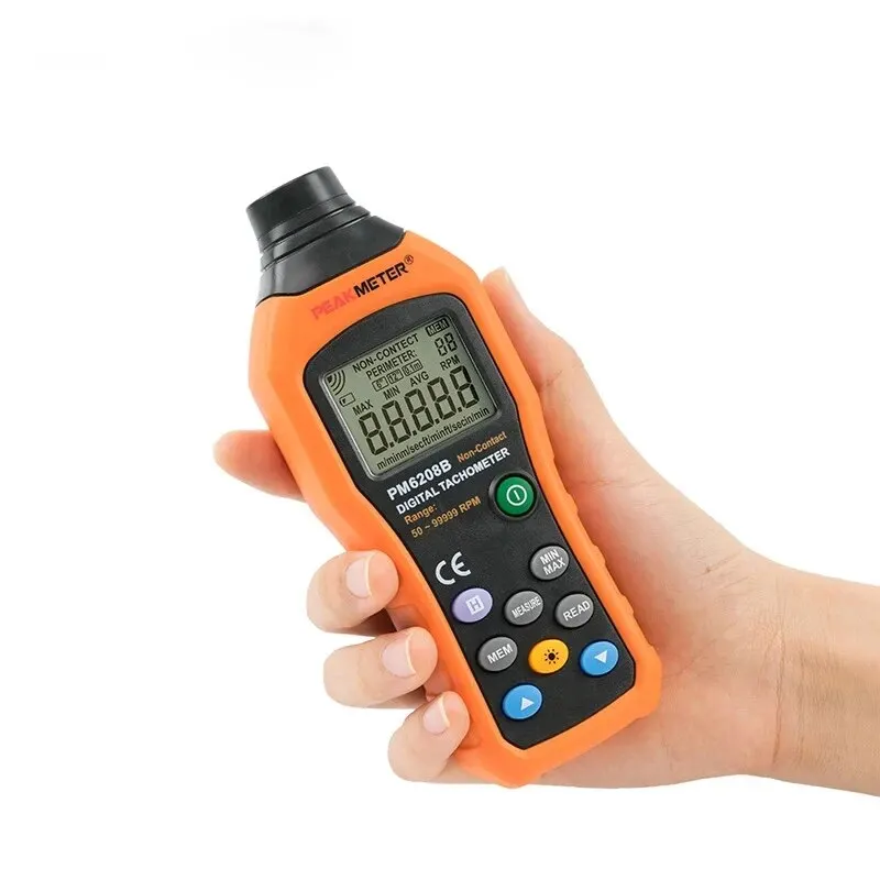 PM6208B High Pressional Non-Contact Digital Tachometer Rpm Speed Meter 50~99999RPM Max Speed Meter Rotation Tester