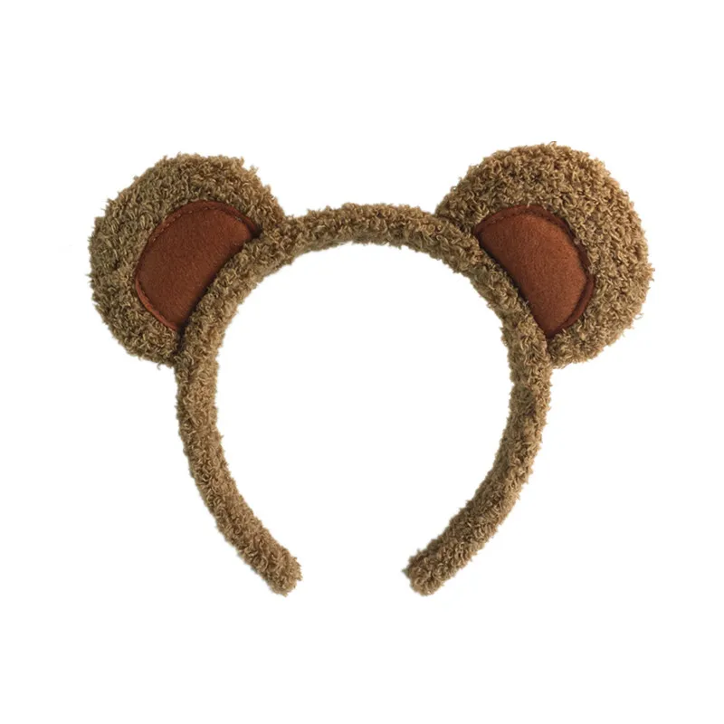 Y1UB Soft Bear Ears Headbands Plush Mouse Ears Hair Hoop for Washing Face Cartoon Animal Hairbands Halloween Costume