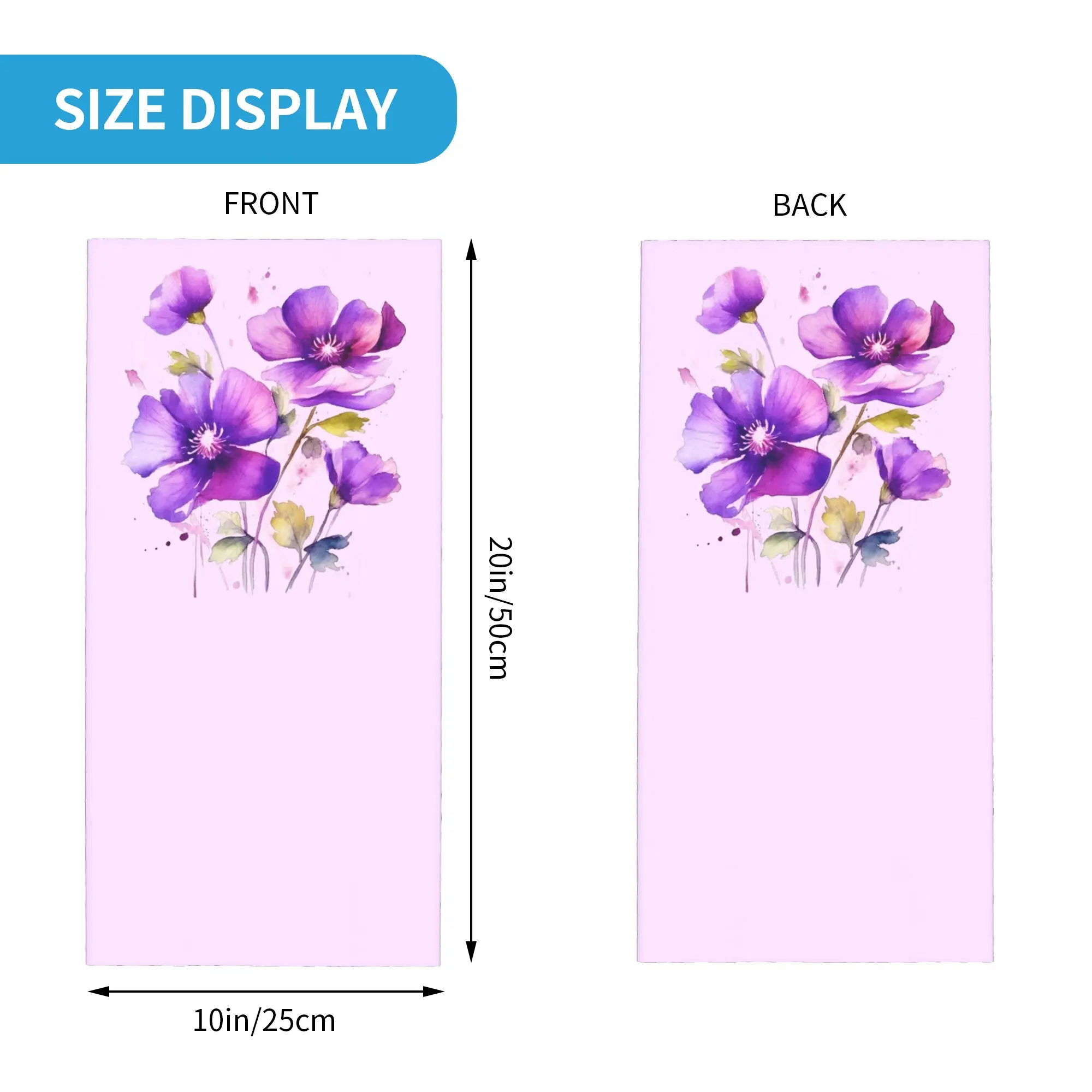 Vibrant Violet Flowers Bandana Neck Gaiter Printed Face Scarf Cycling Scarf Running for Men Women Adult Breathable