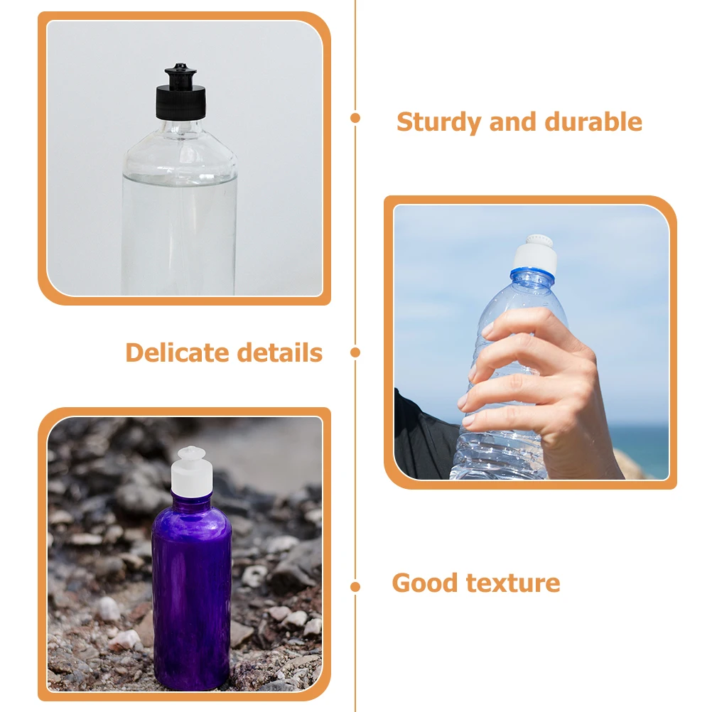 

40pcs Replacement Lid Sports Pull Cover Push Travel 28mm Outer Diameter Reusable PE Caps Bottle Accessory Outdoor Camping