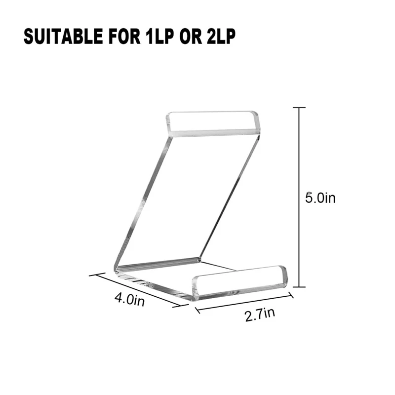 Record Display Stand -Clear Acrylic Now Playing LP Cover Holder For Desktop/Tabletop Music Album Storage For Music Lover