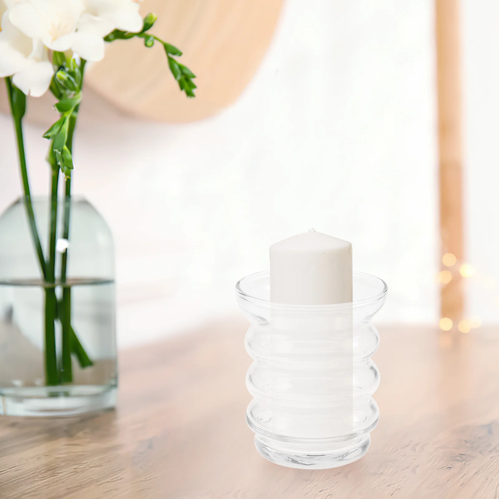 

4Pcs Transparent Glass Holders Tea Light Jars Wedding Party Romantic Decor Candlesticks Holders Tealight Holder