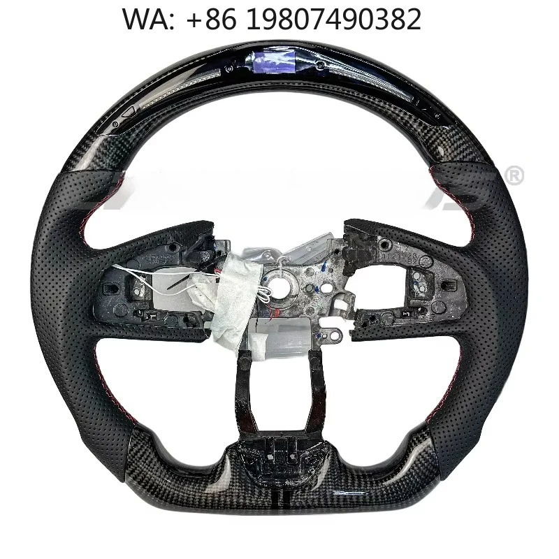 Red Forged Carbon Fiber Steering Wheel With LED Display Suede Grip Aftermarket Interior Mod Parts Fit For  10th Gen